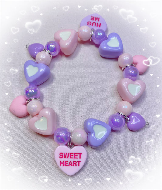 Pastle Conversation Hearts Bracelet