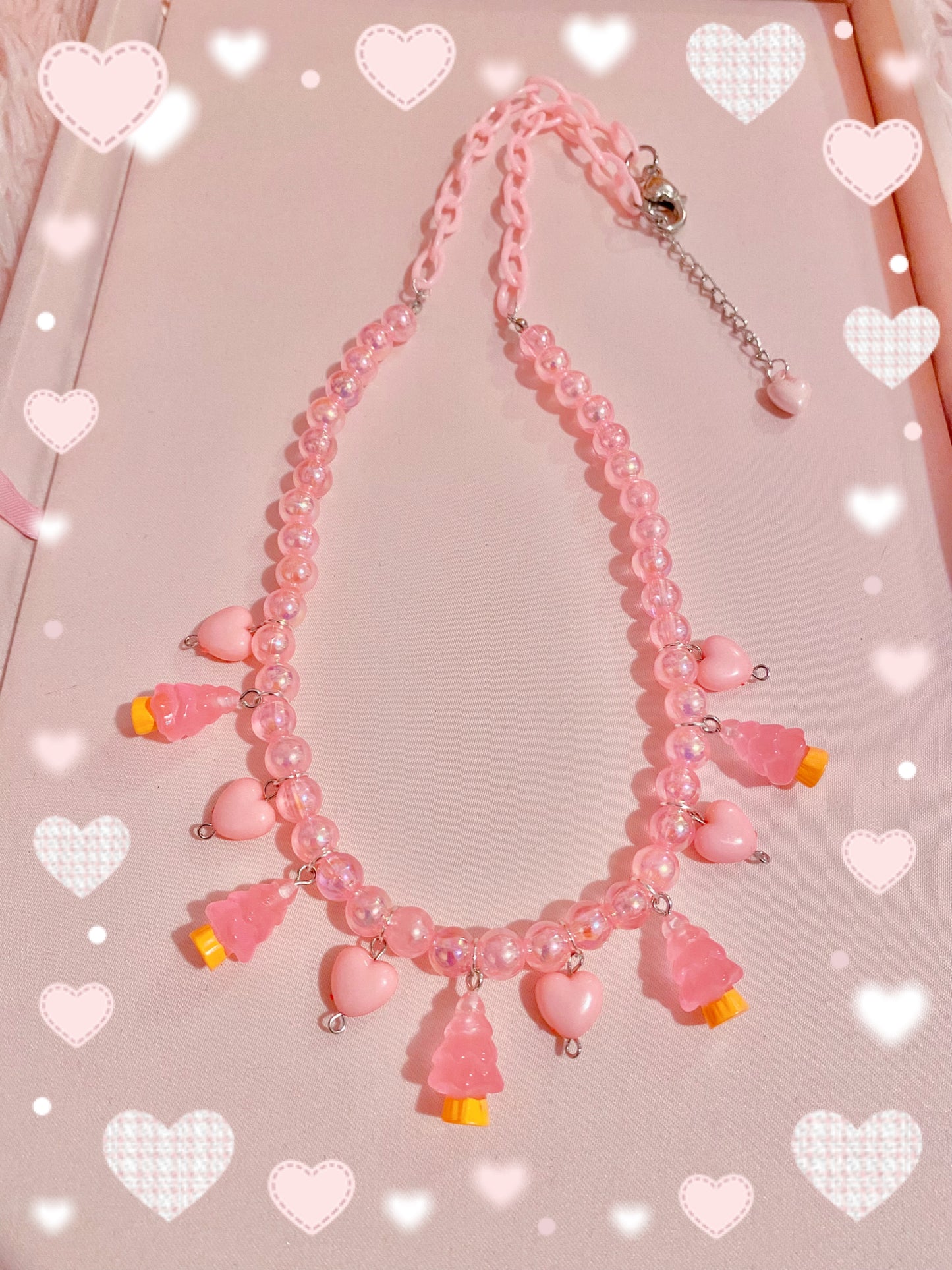 Pink Tree Necklace