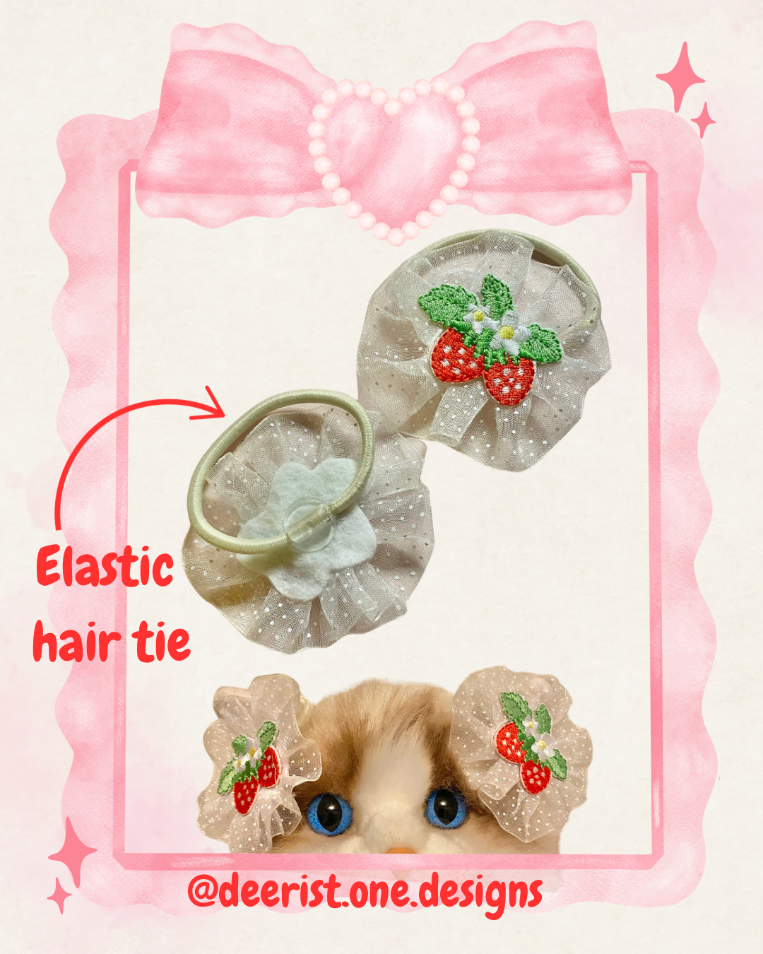 Strawberry hair ties