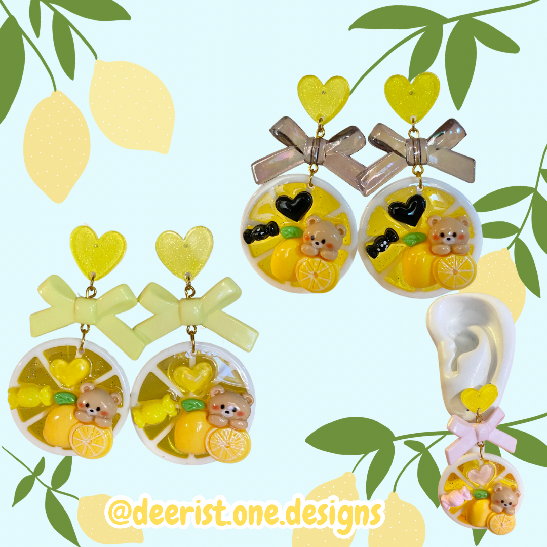 Lemon Bear Earrings
