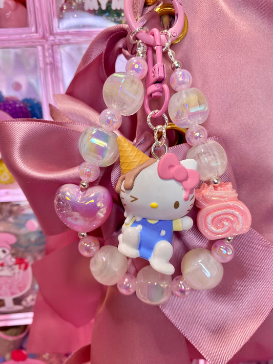 Ice Cream Kitty Keychain