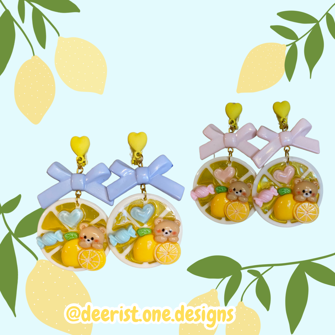 Lemon Bear Earrings