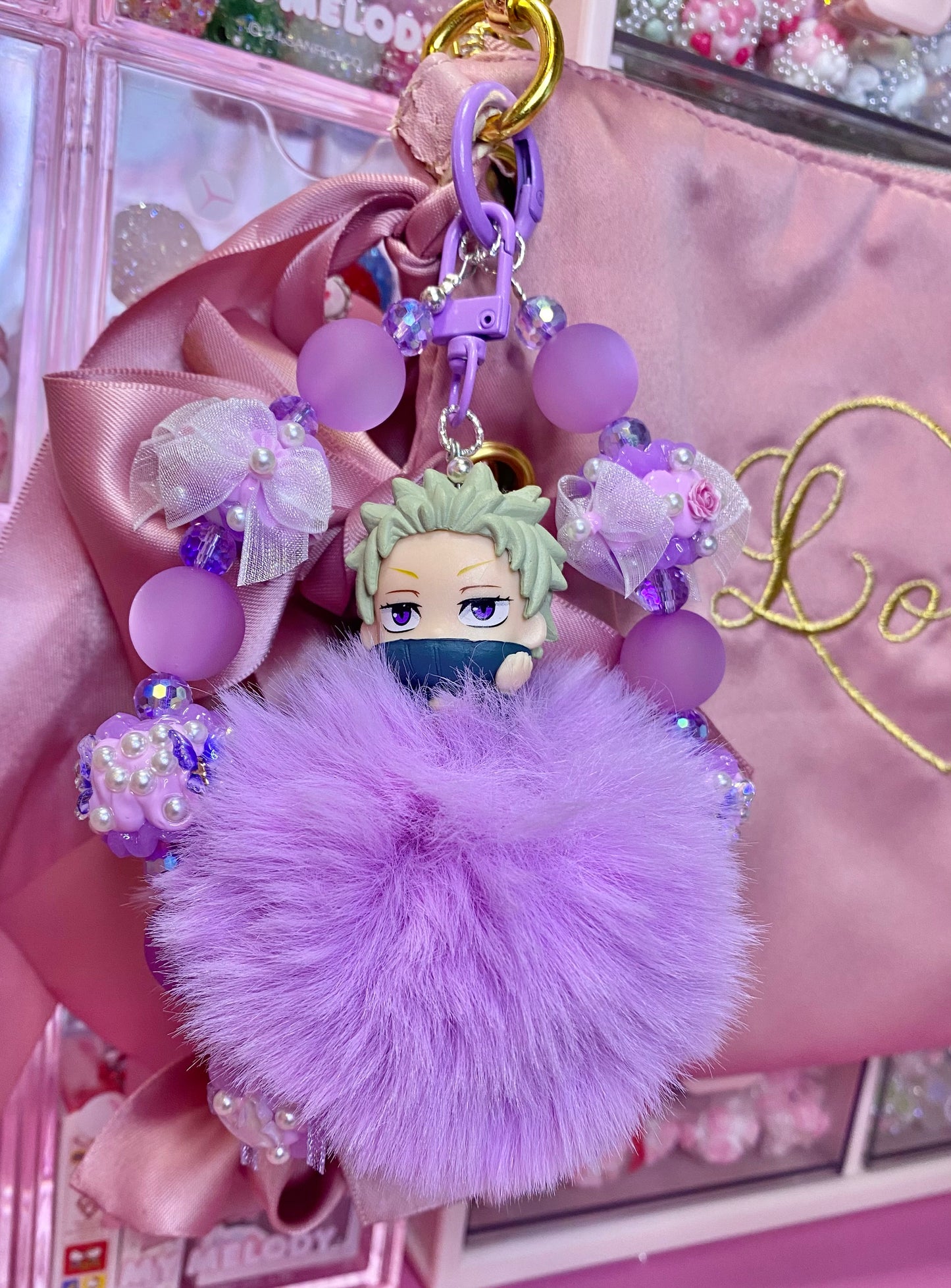 Purple Anime Boy Keychain