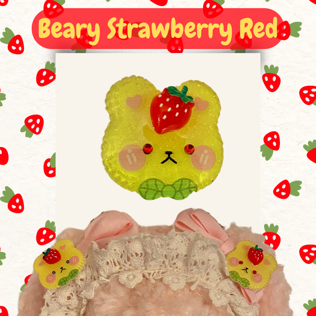 Beary Strawberry Clip