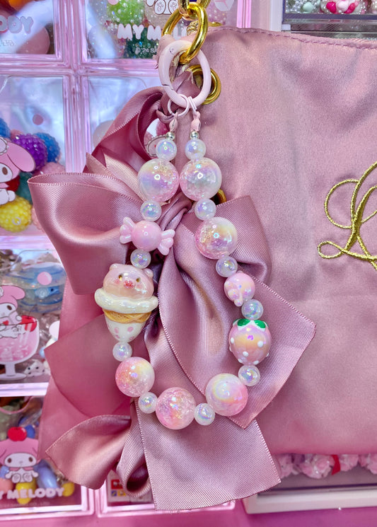 Ice Cream Pig Keychain