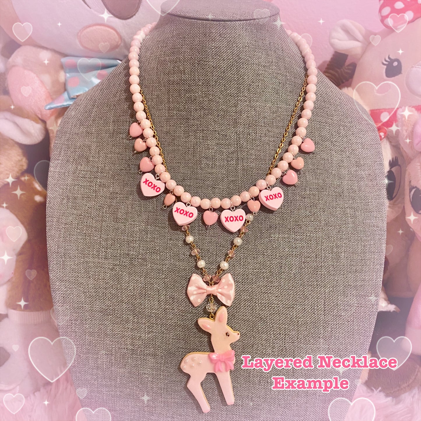 Pink Conversation Hearts Necklace