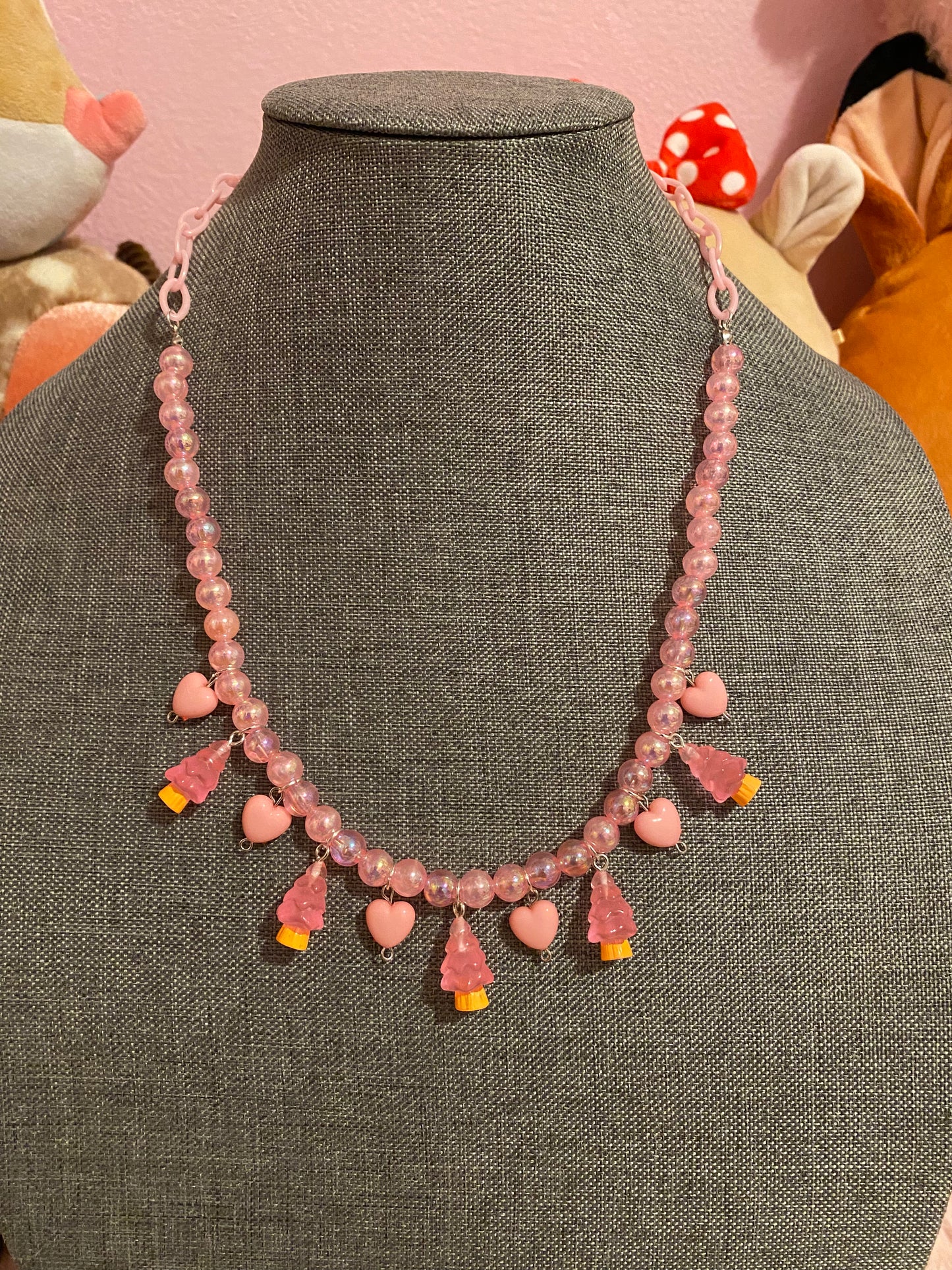 Pink Tree Necklace