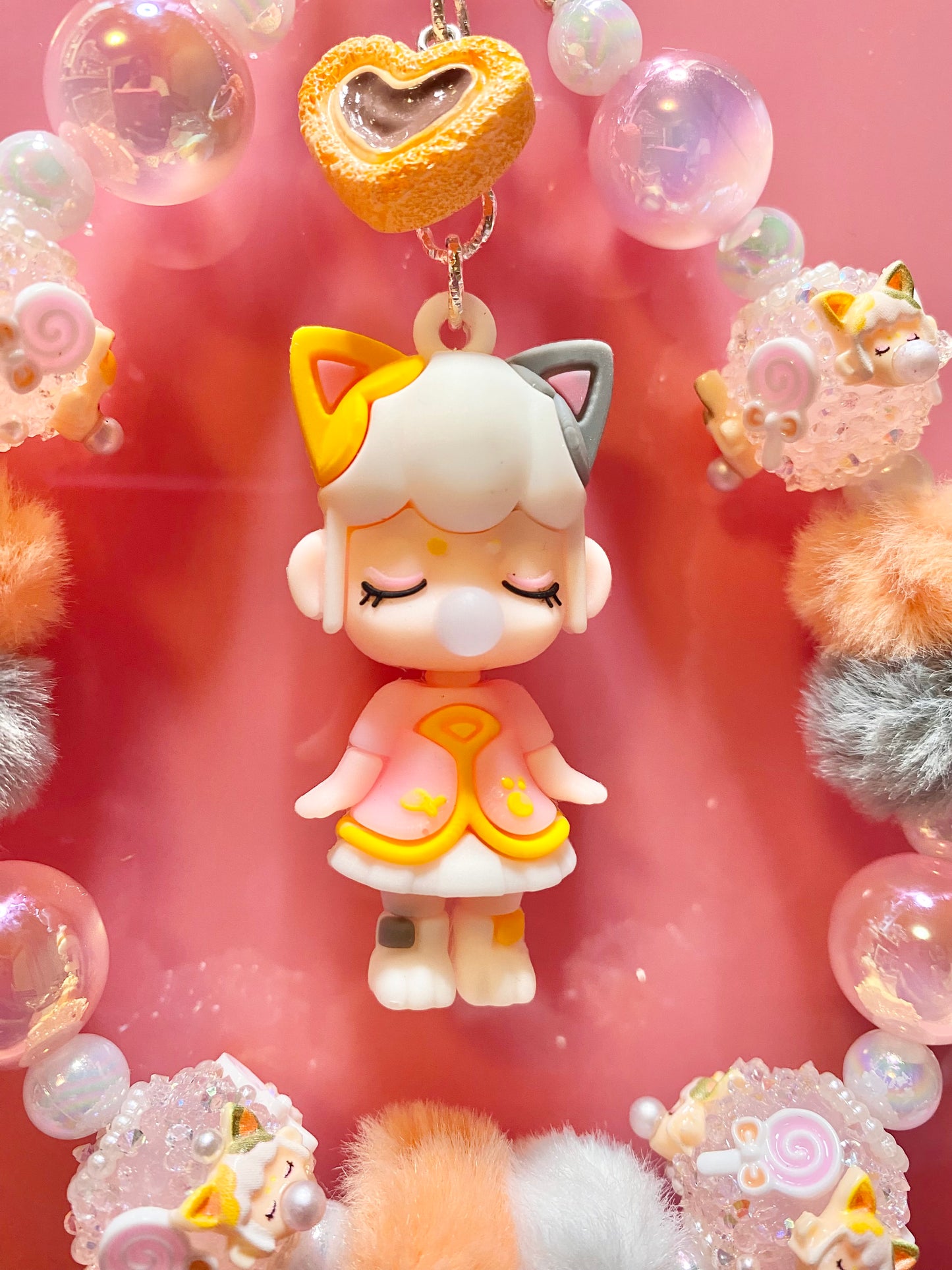 Calico Kitty Girl Keychain