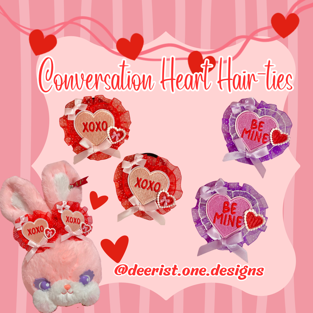 Conversation Hearts Hair Ties