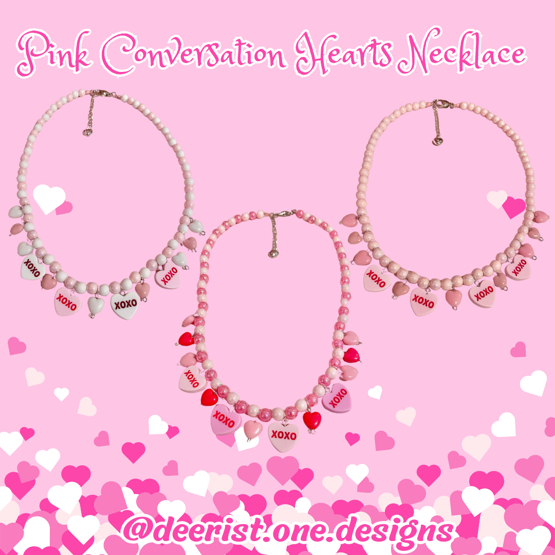 Pink Conversation Hearts Necklace