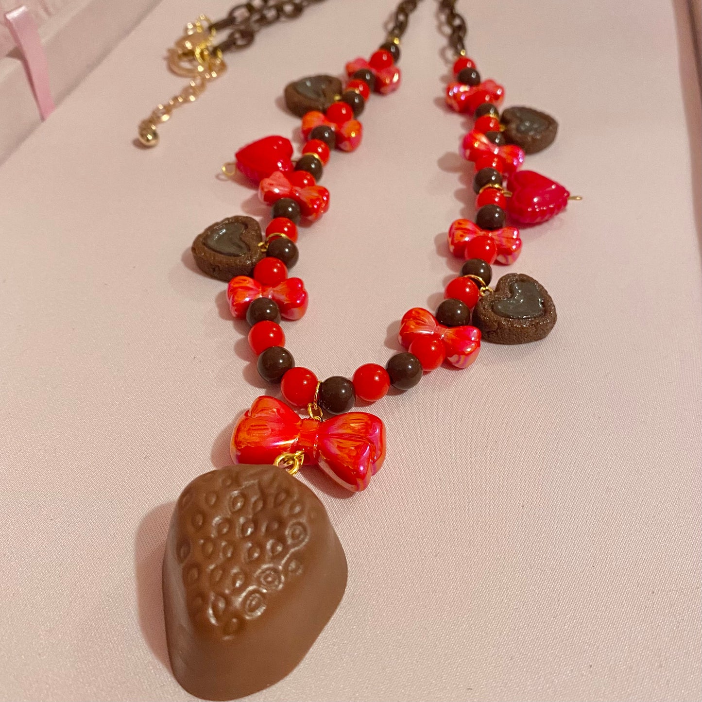 Chocolate Strawberry Necklace