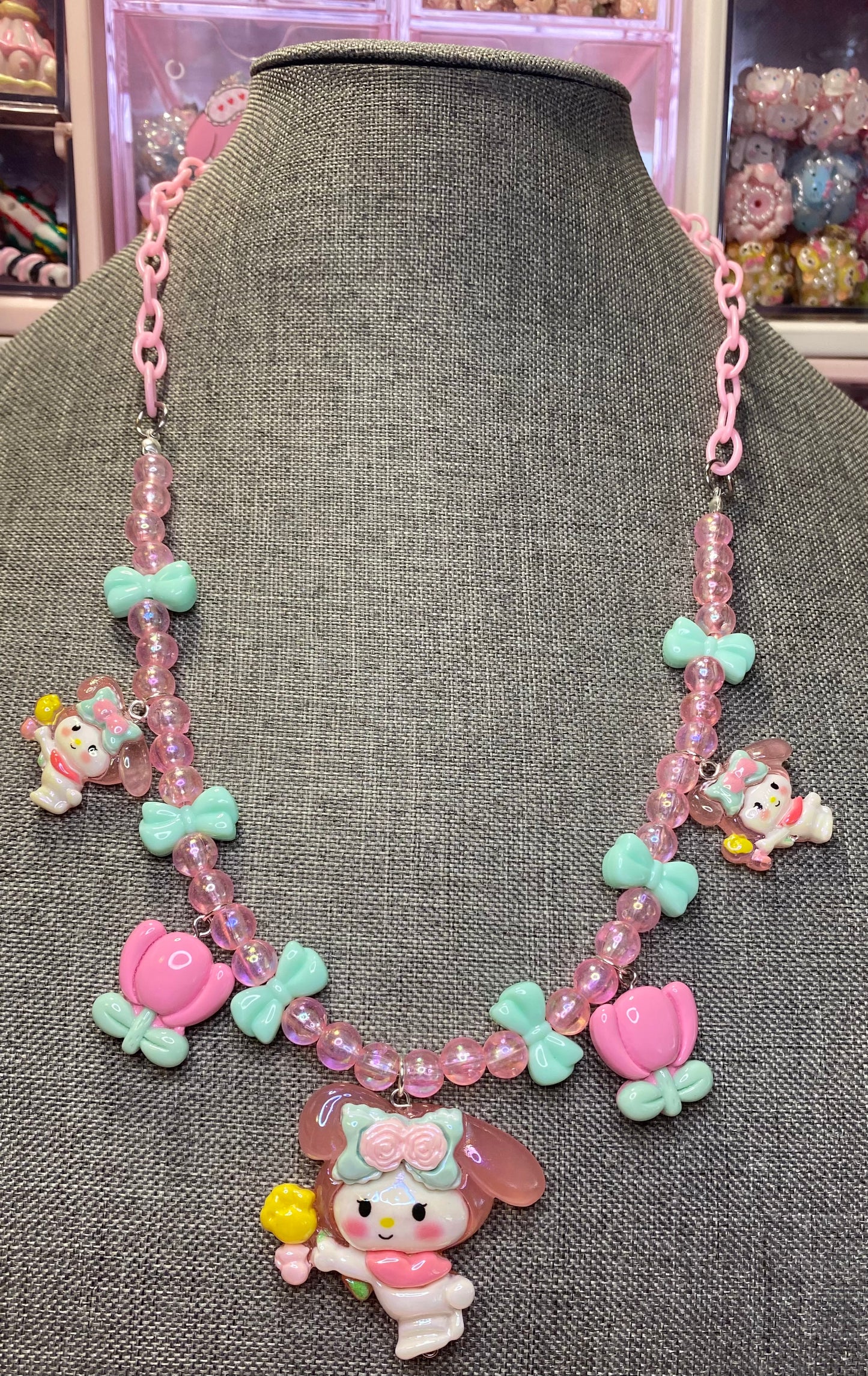 Pink Bunny Necklace