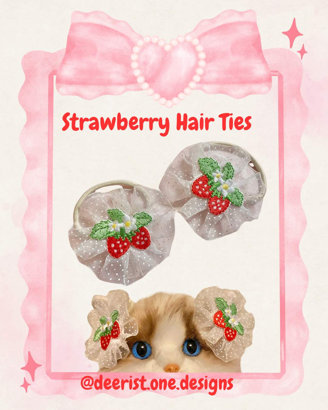 Strawberry hair ties