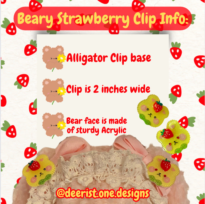 Beary Strawberry Clip