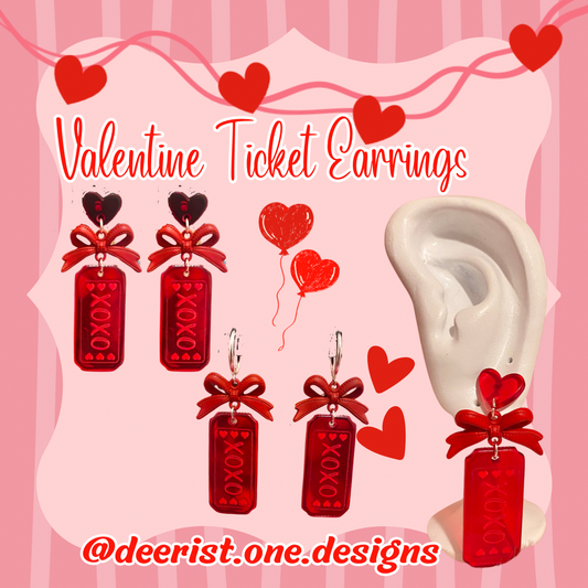 Valentine Ticket Earrings