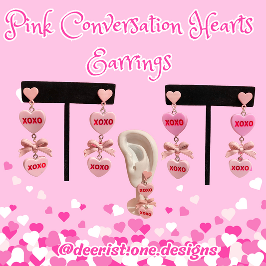 Pink Conversation Hearts Earrings