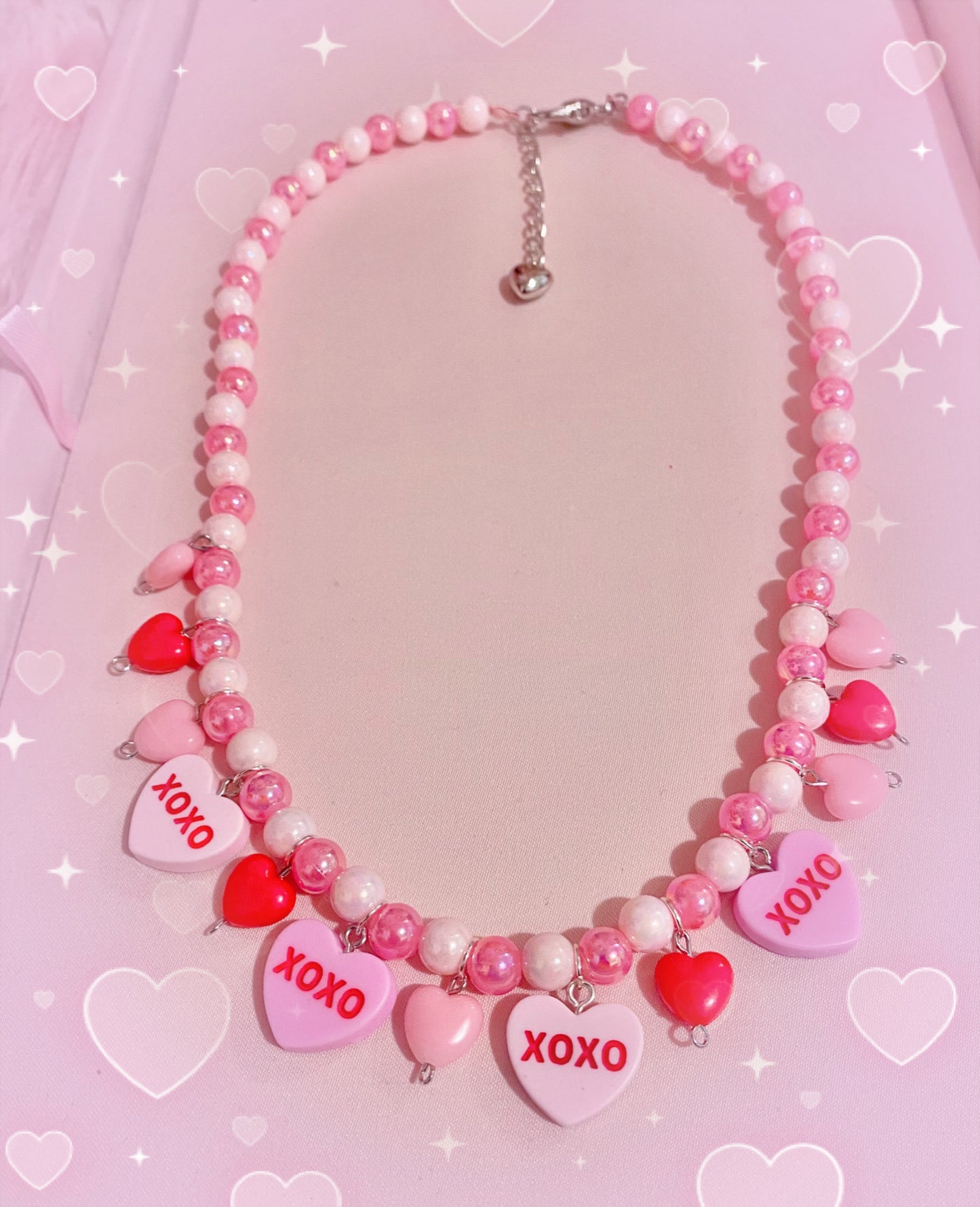 Pink Conversation Hearts Necklace