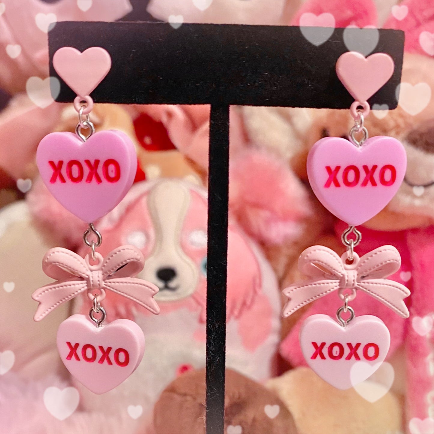 Pink Conversation Hearts Earrings