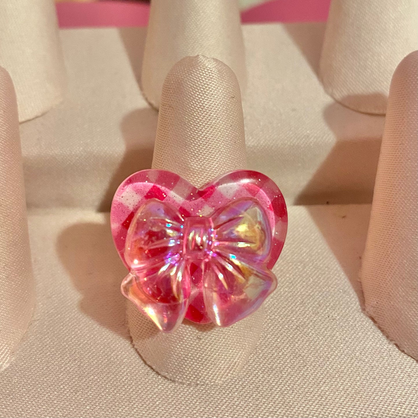 Gingham Bow Ring