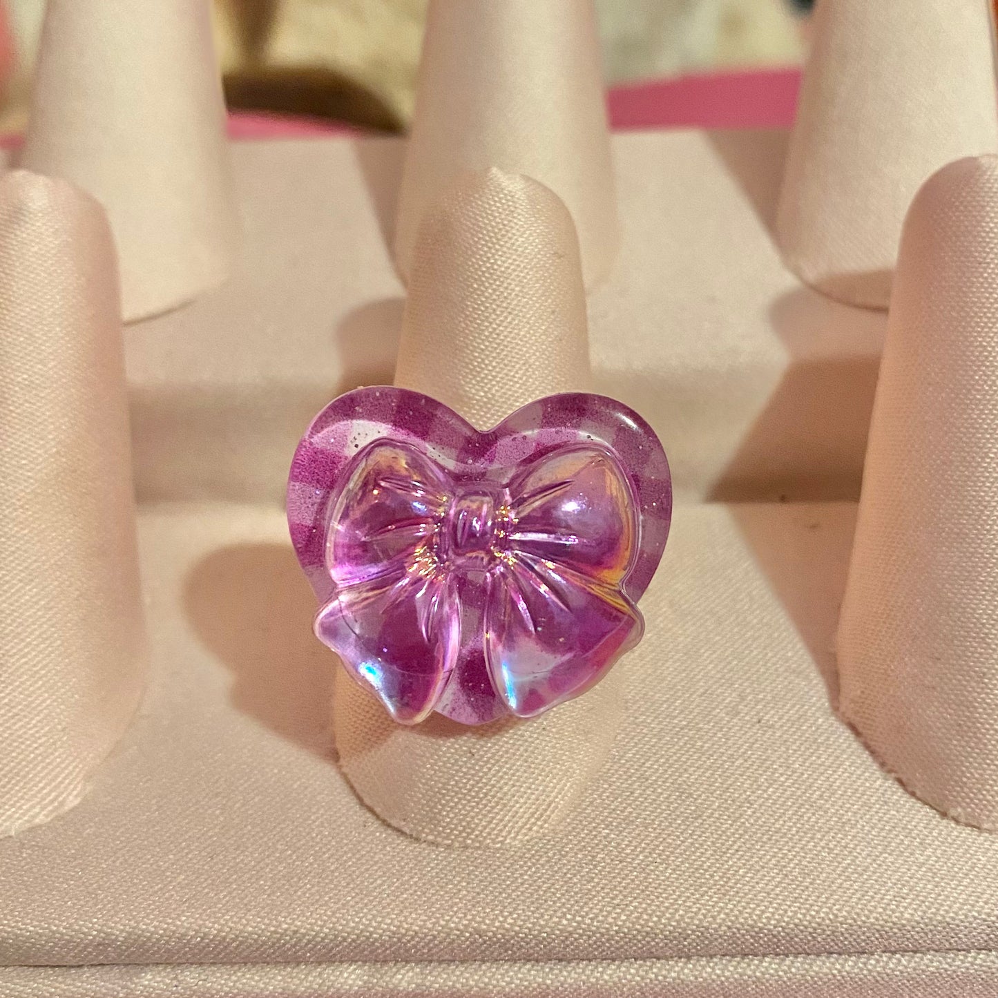 Gingham Bow Ring