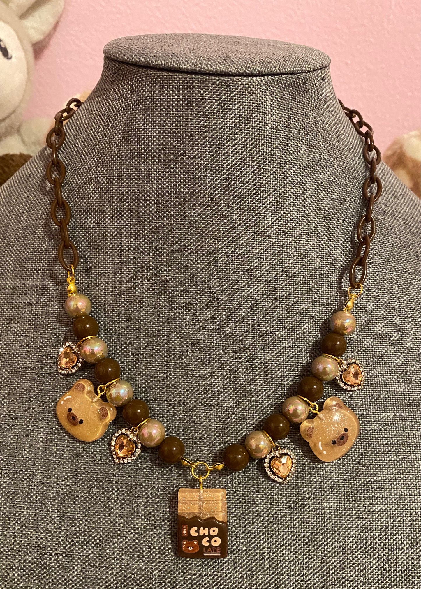 Beary Chocolate Necklace
