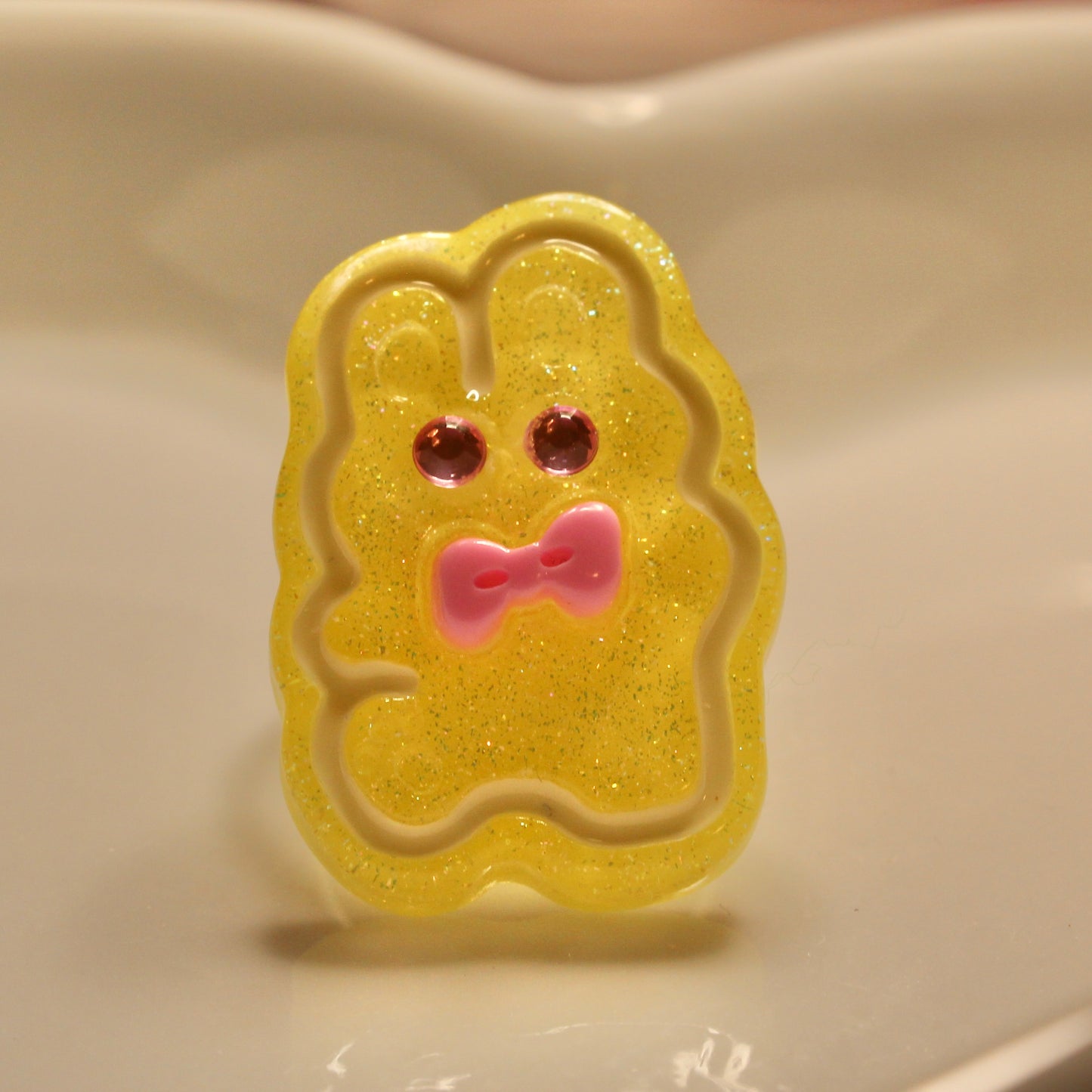 Glitter Bunny Ring
