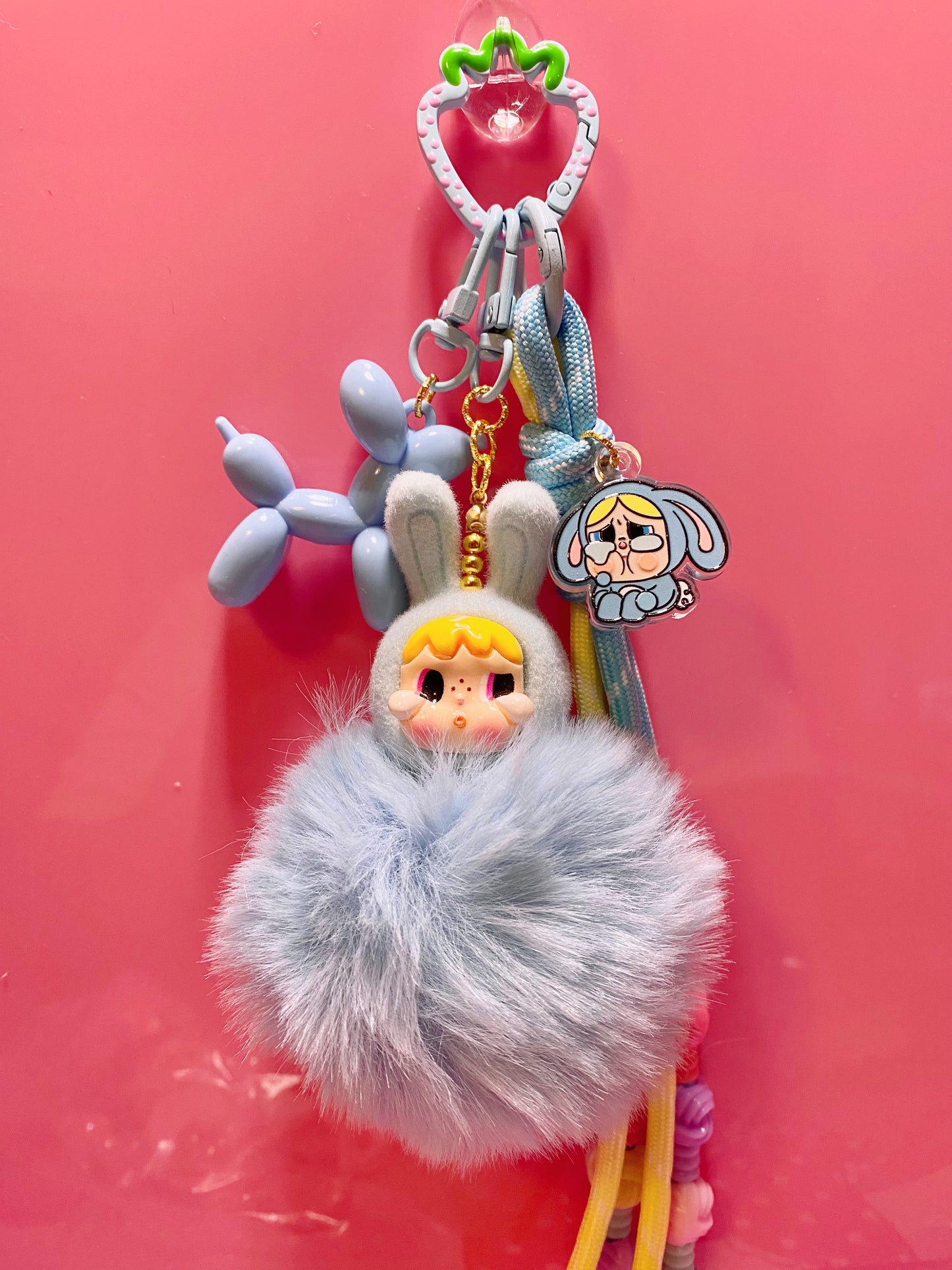 Puffy Crying Bunny Keychain