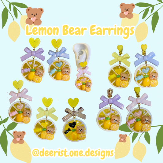 Lemon Bear Earrings