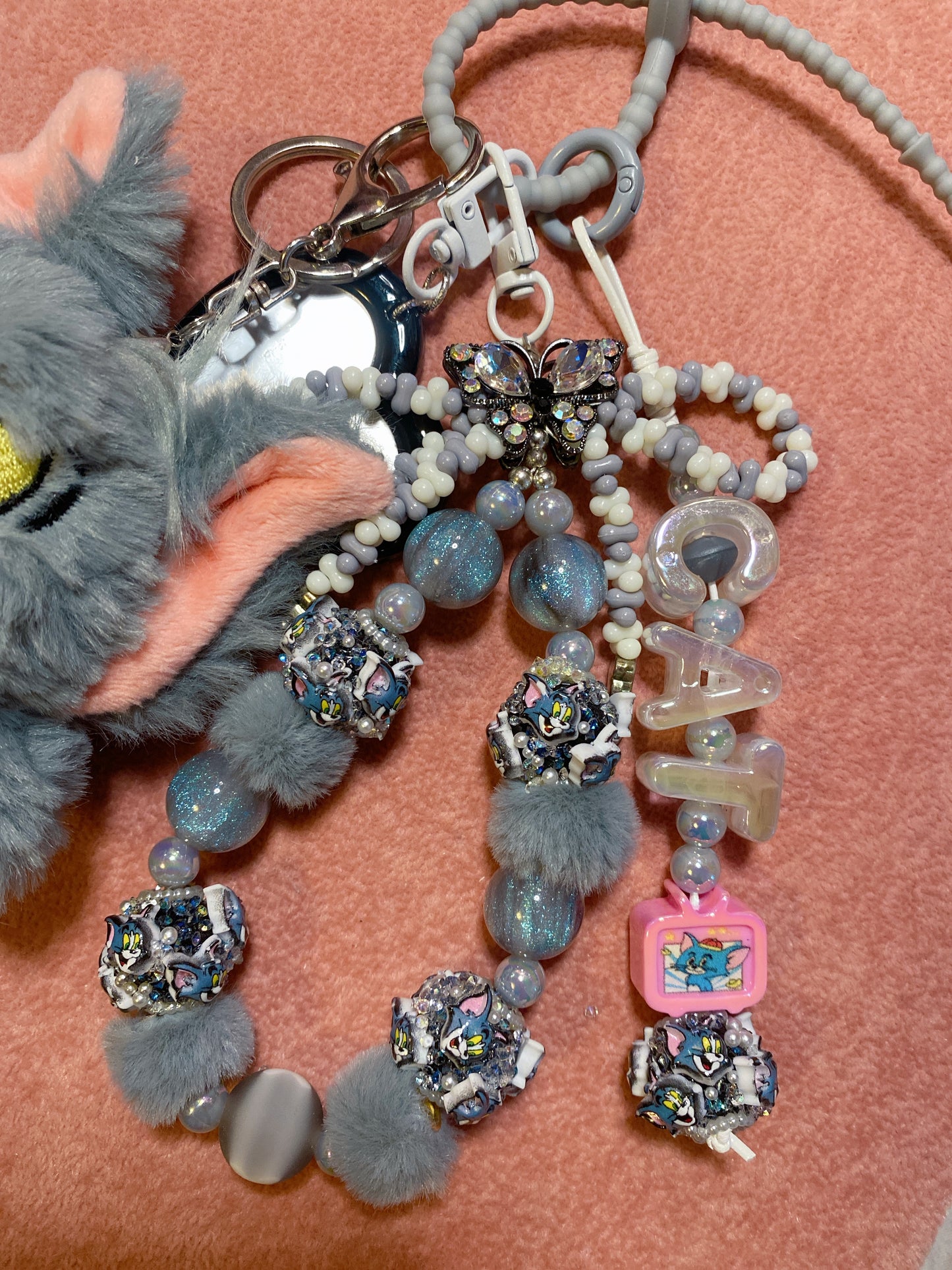 Grey Cat Keychain