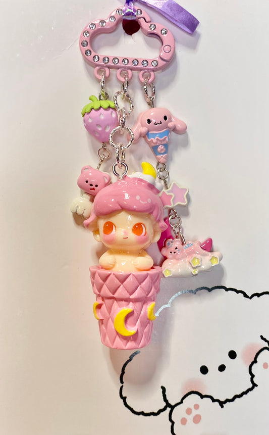 Pink Ice-cream Boy Keychain