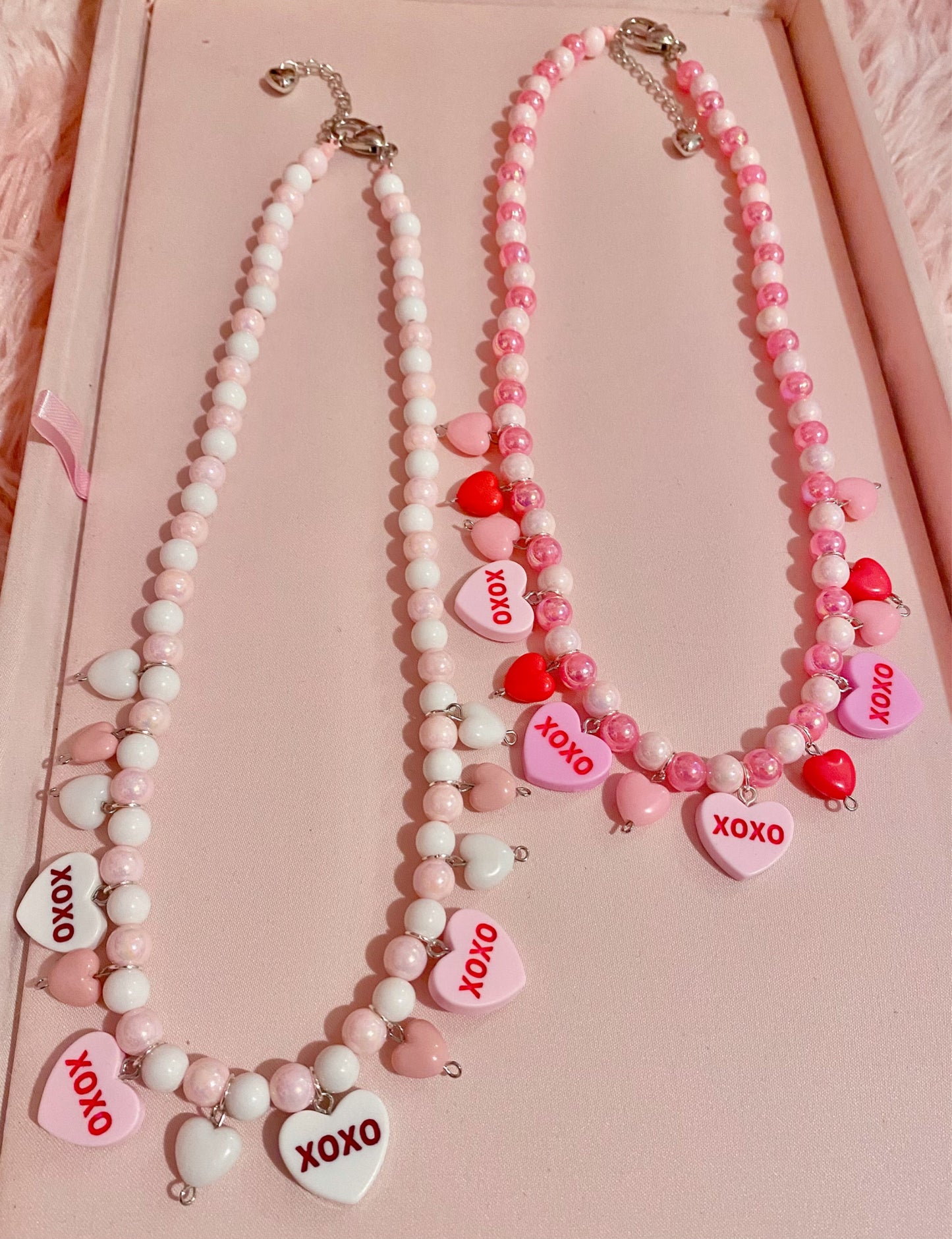 Pink Conversation Hearts Necklace