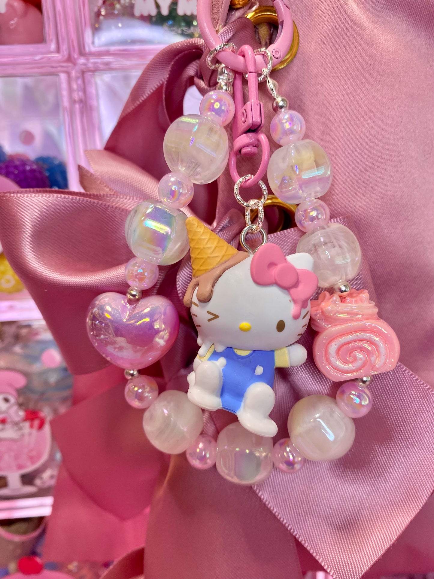 Ice Cream Kitty Keychain