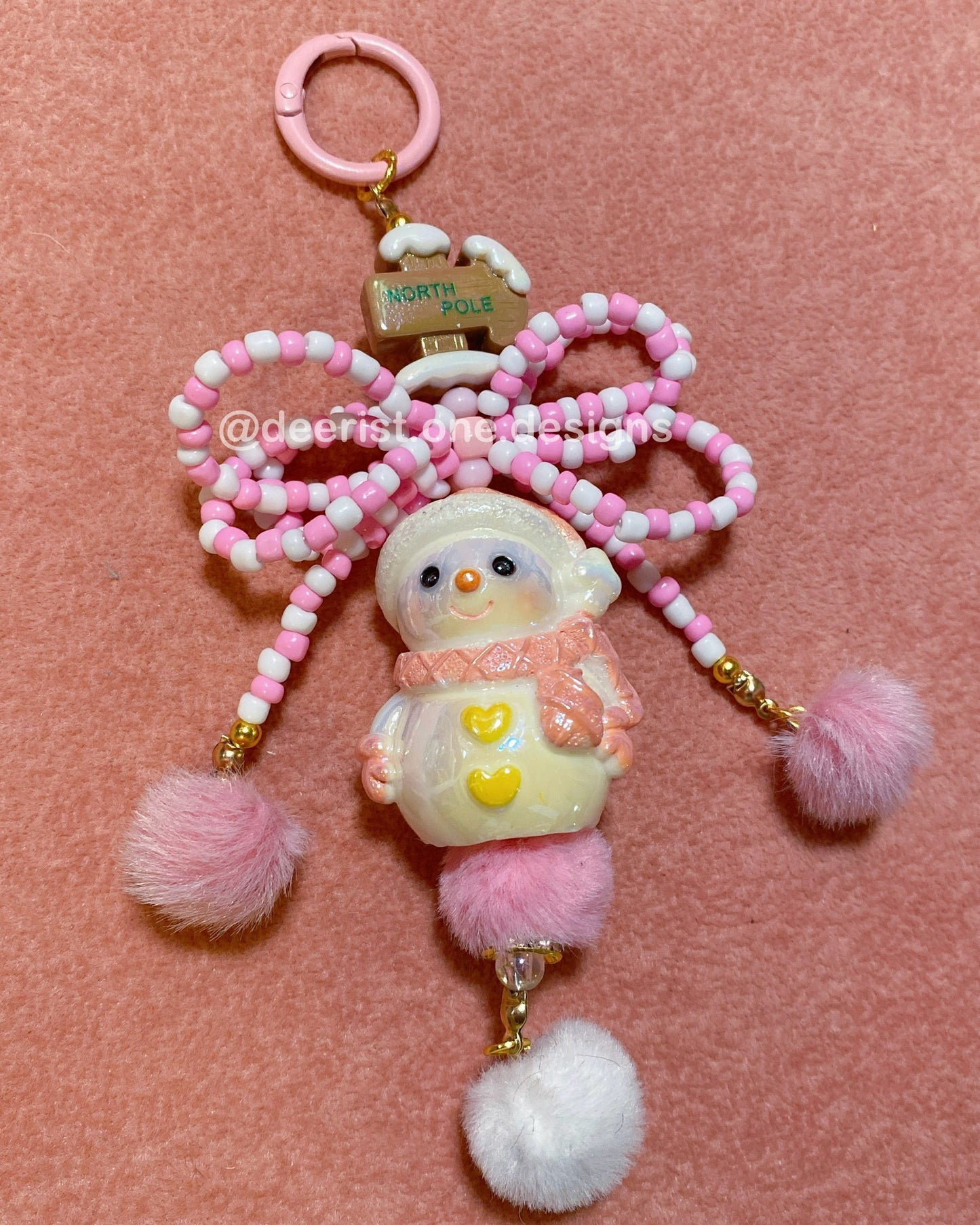 Snowman Bow Bag Charm