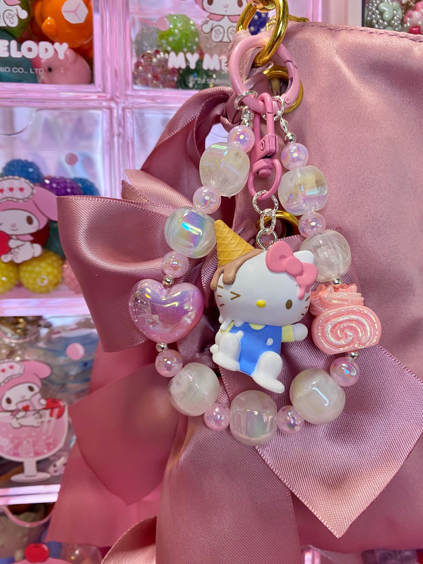 Ice Cream Kitty Keychain