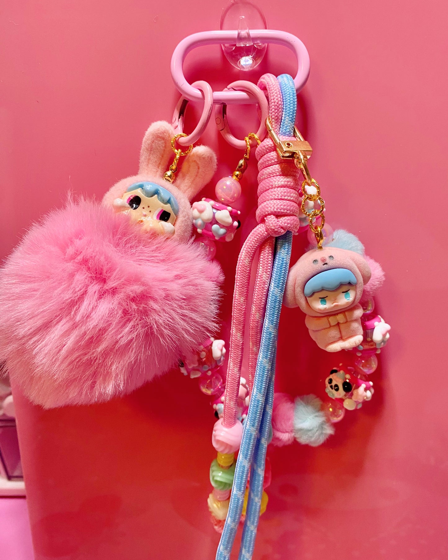 Puffy Crying Bunny Keychain