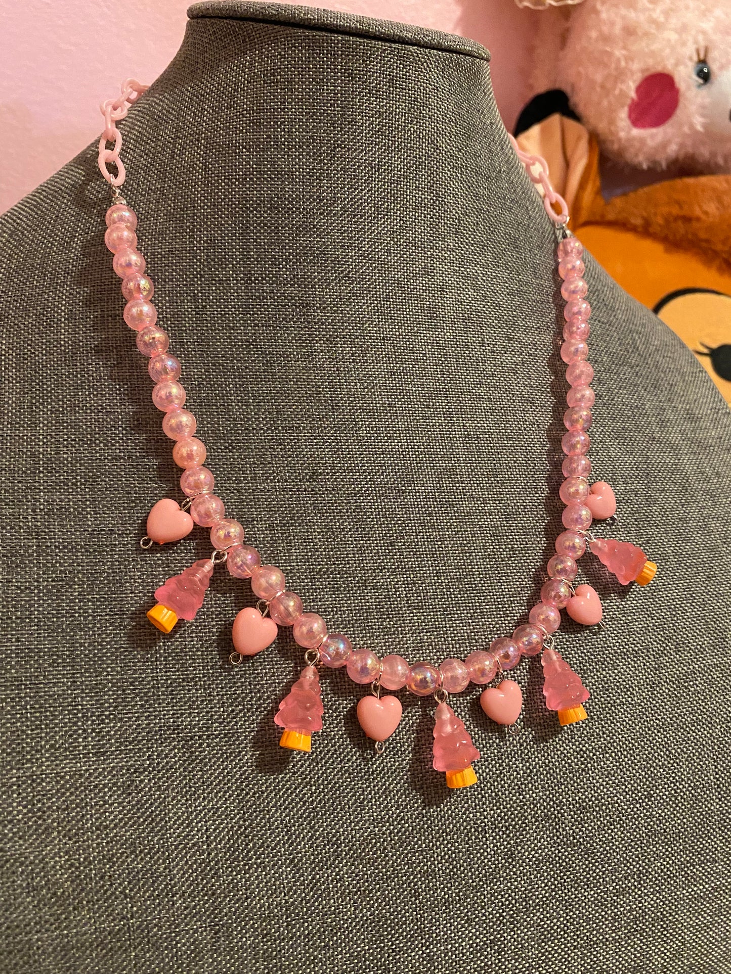 Pink Tree Necklace