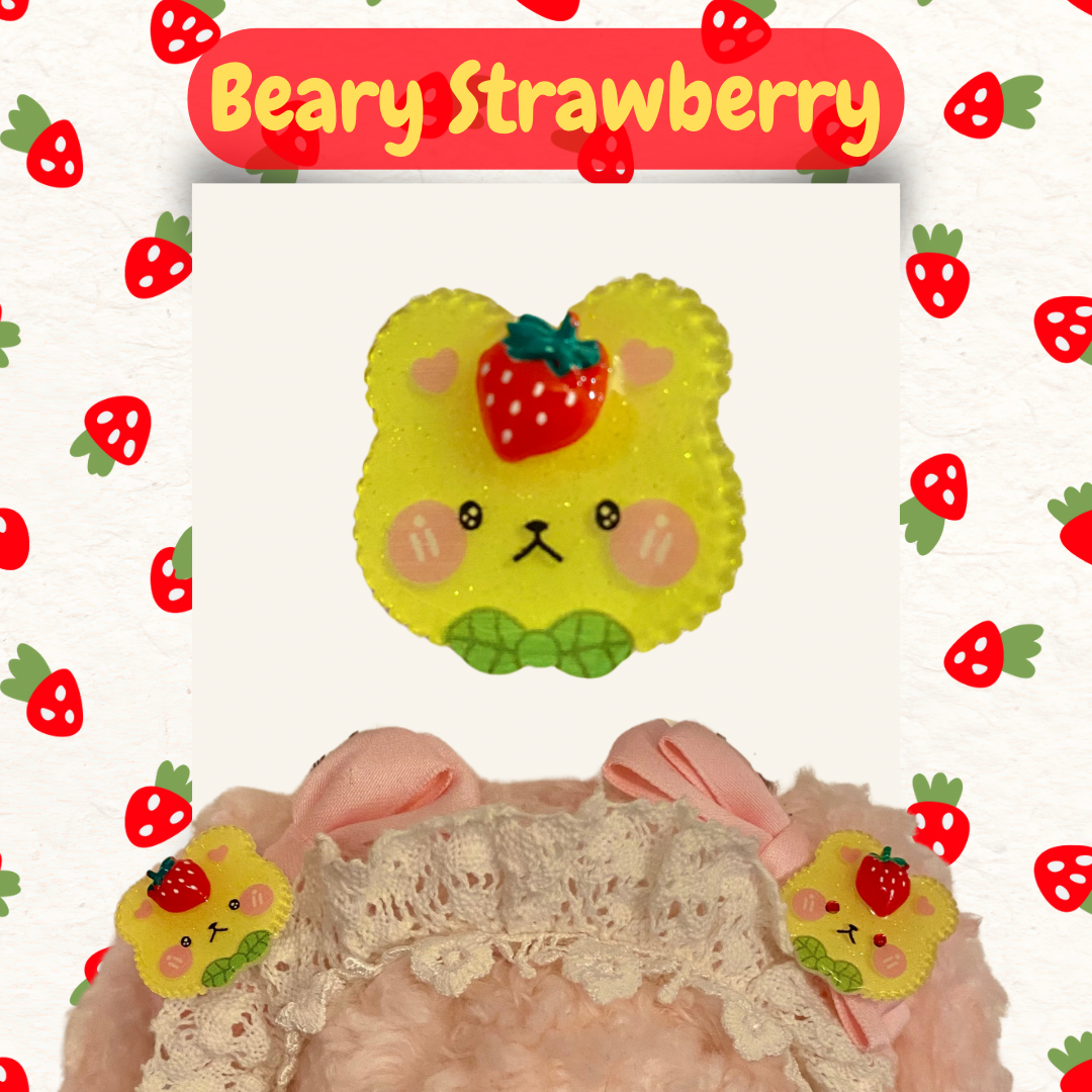 Beary Strawberry Clip