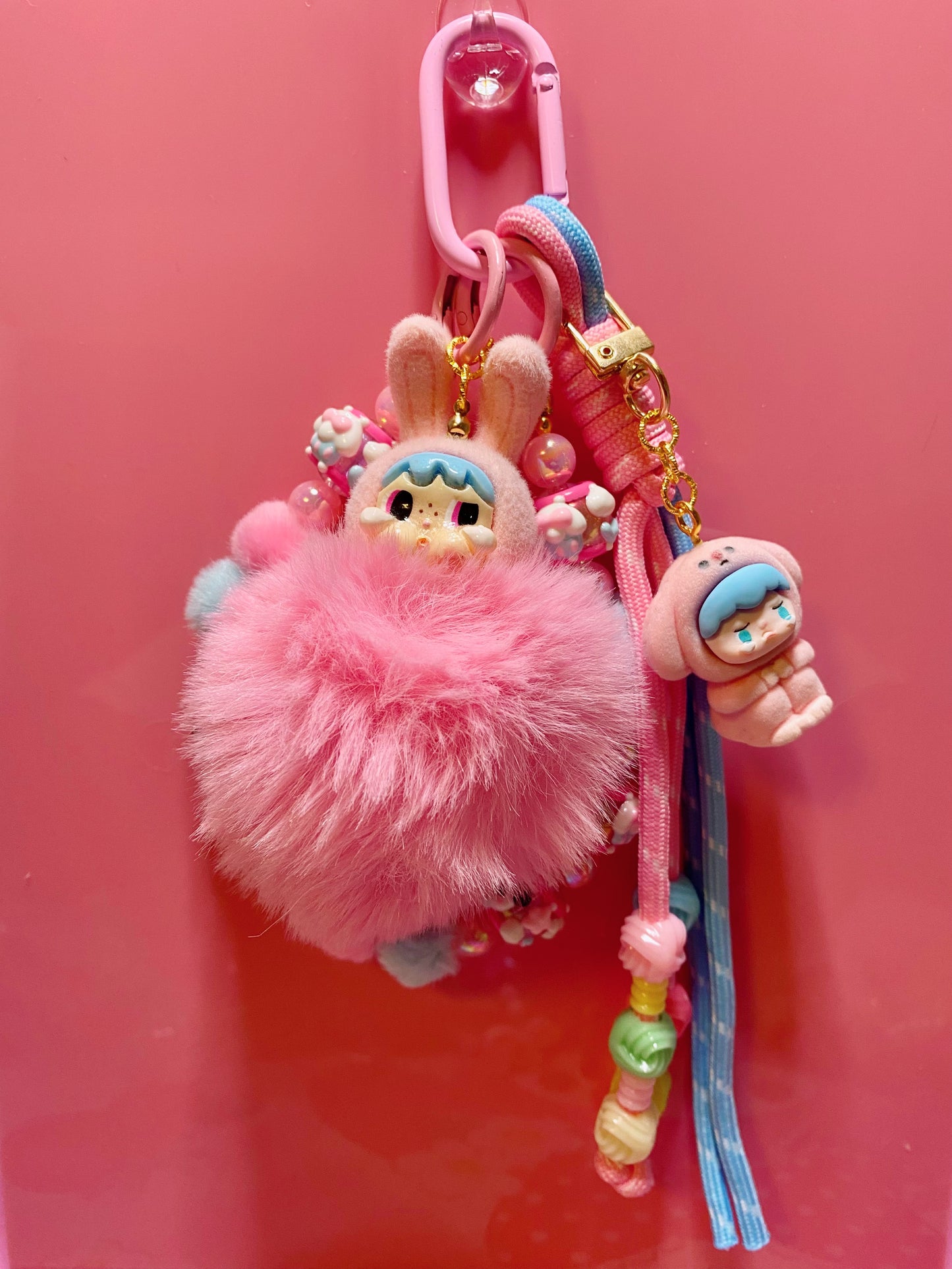 Puffy Crying Bunny Keychain