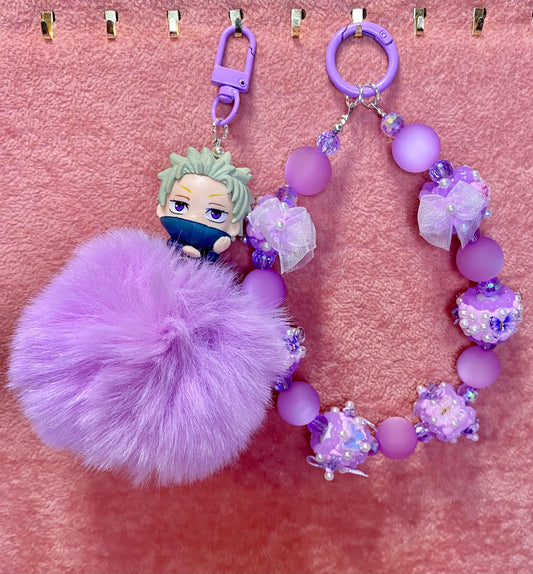 Purple Anime Boy Keychain