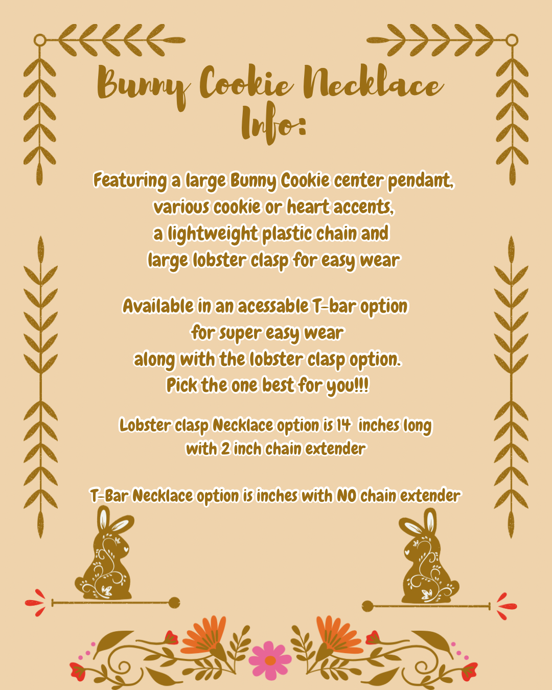 Bunny Cookie Necklace