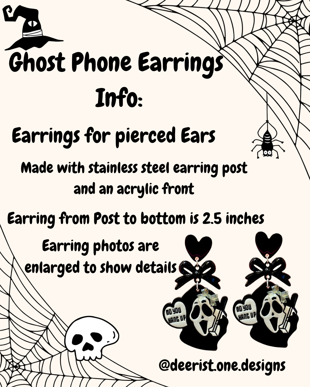 Ghost Phone Earrings