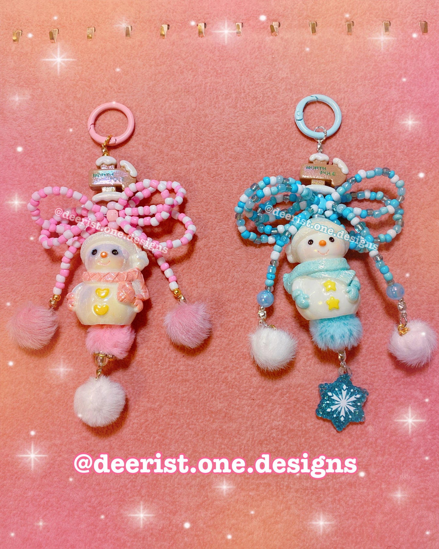 Snowman Bow Bag Charm