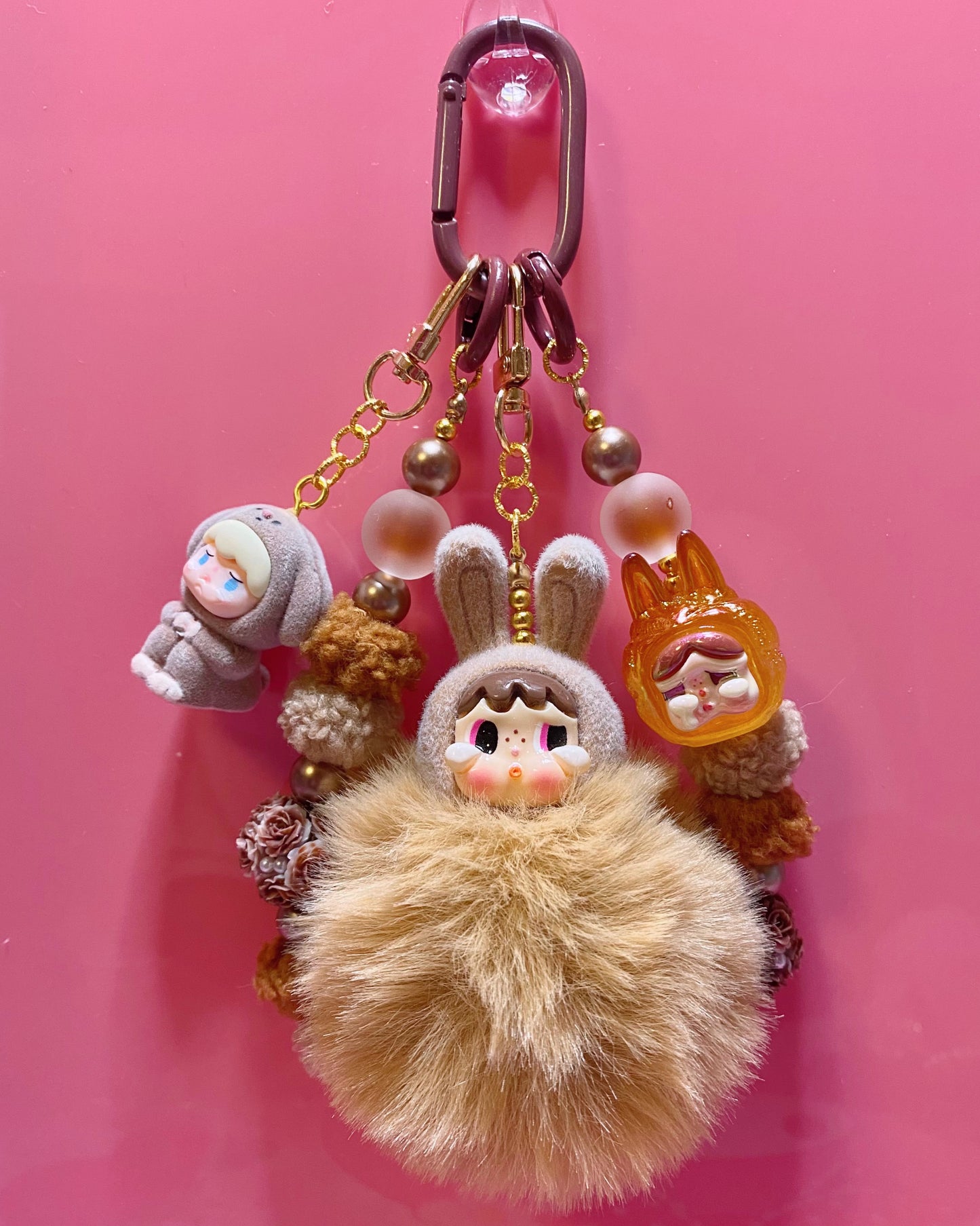 Puffy Crying Bunny Keychain
