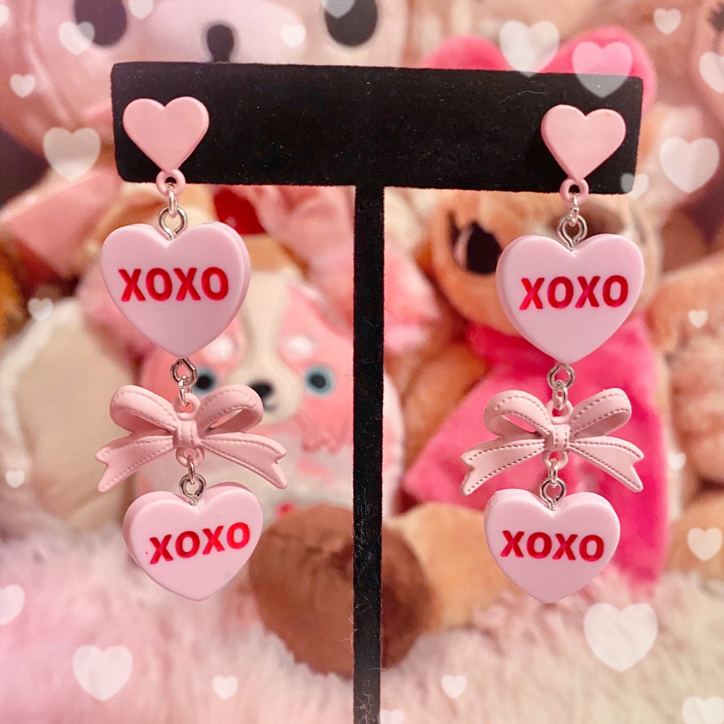 Pink Conversation Hearts Earrings