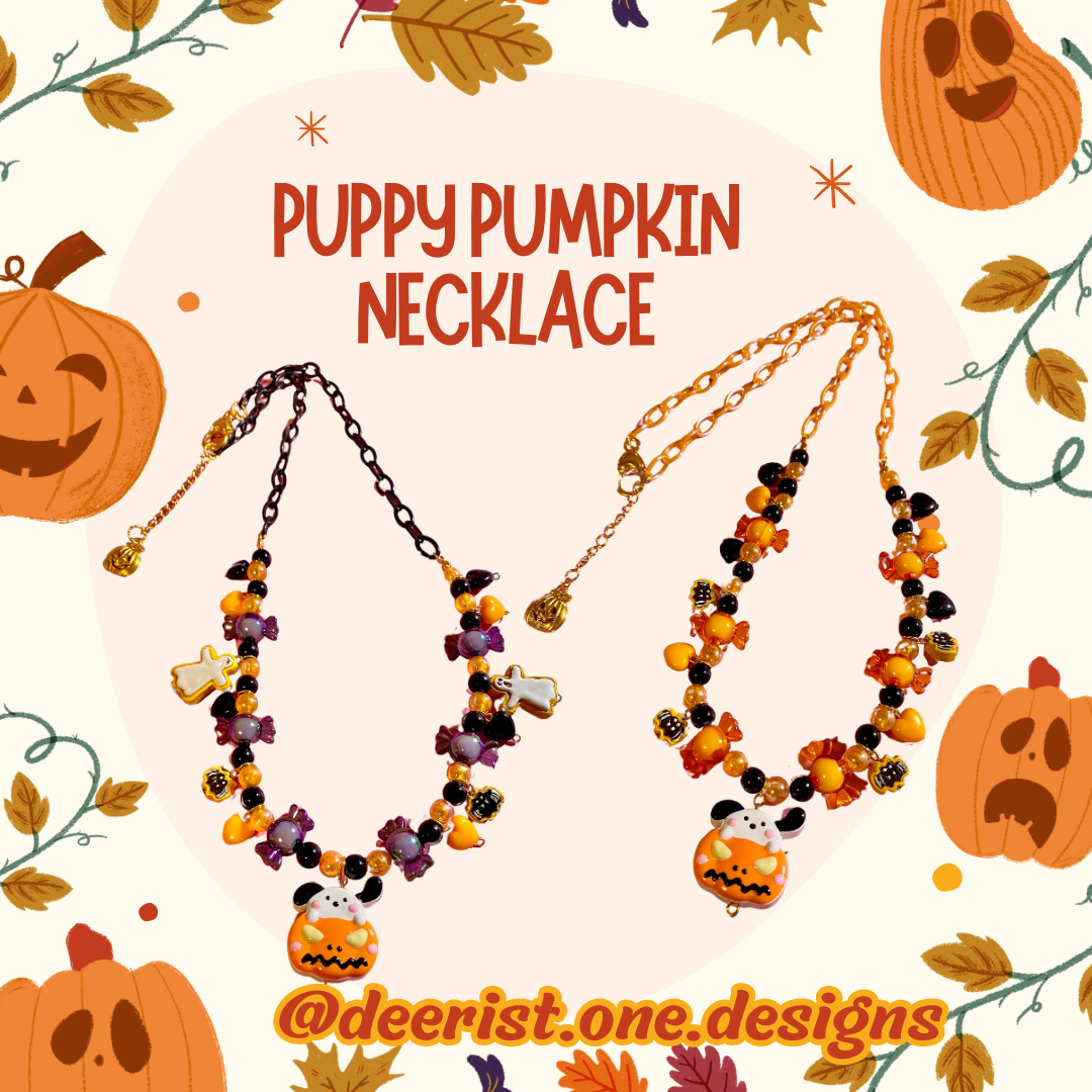 Puppy Pumpkin Necklace