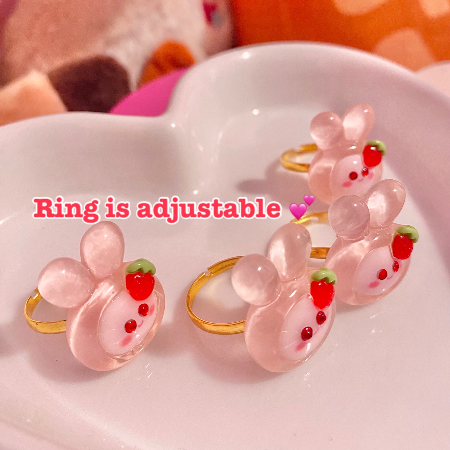Strawberry Bunny Ring