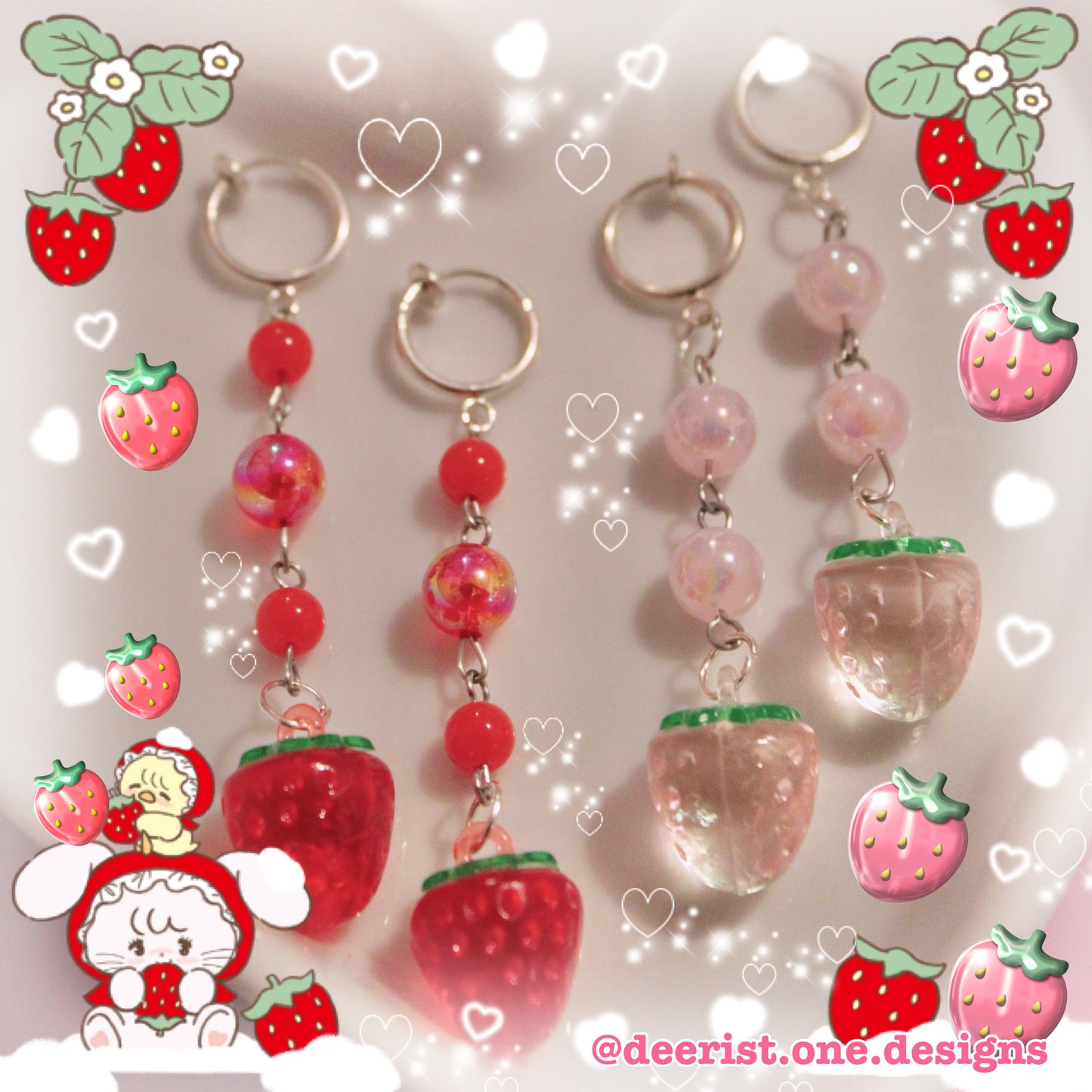 Strawberry Clip-on Earrings