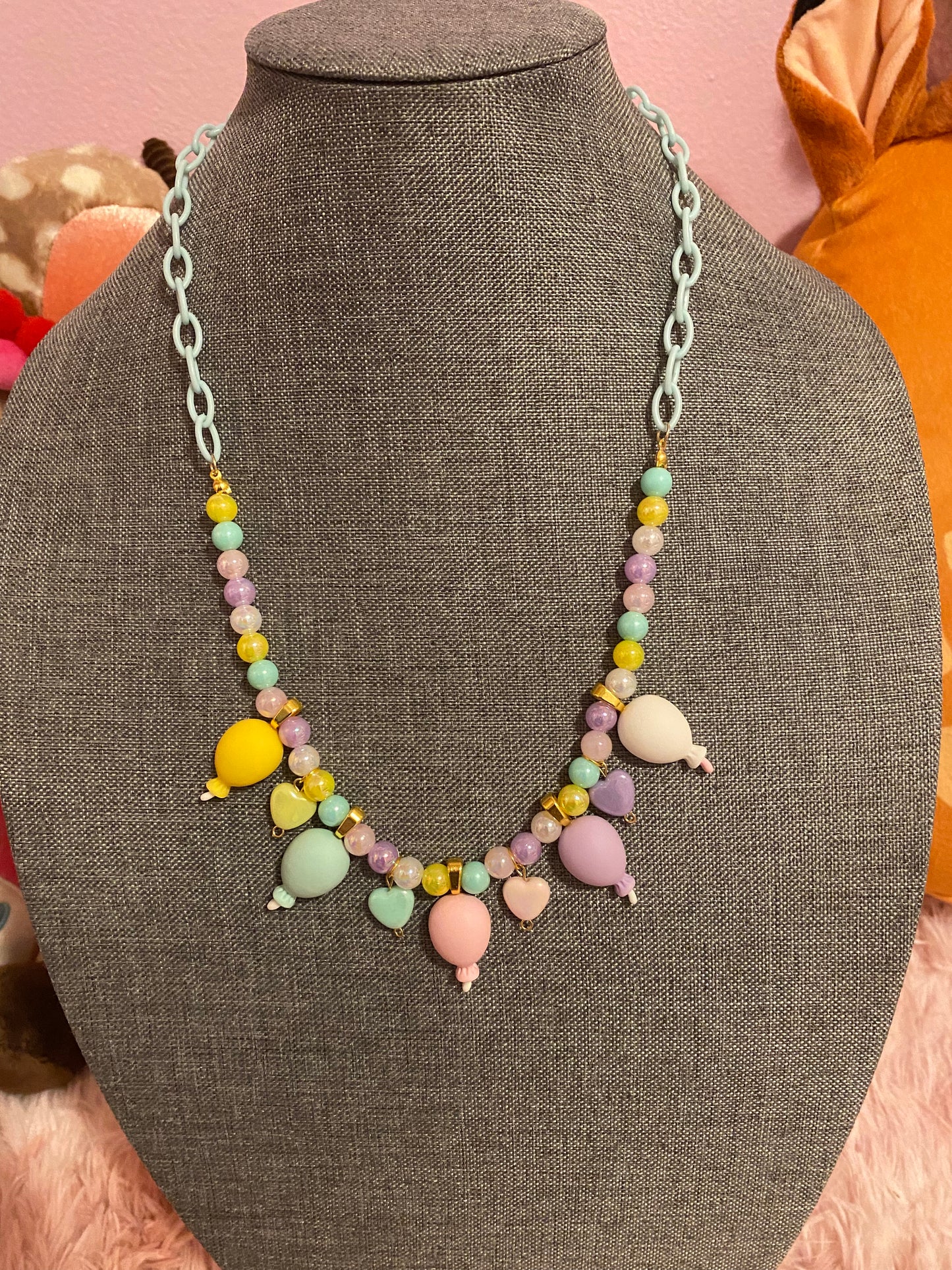 Pastel Balloon Rainbow Necklace