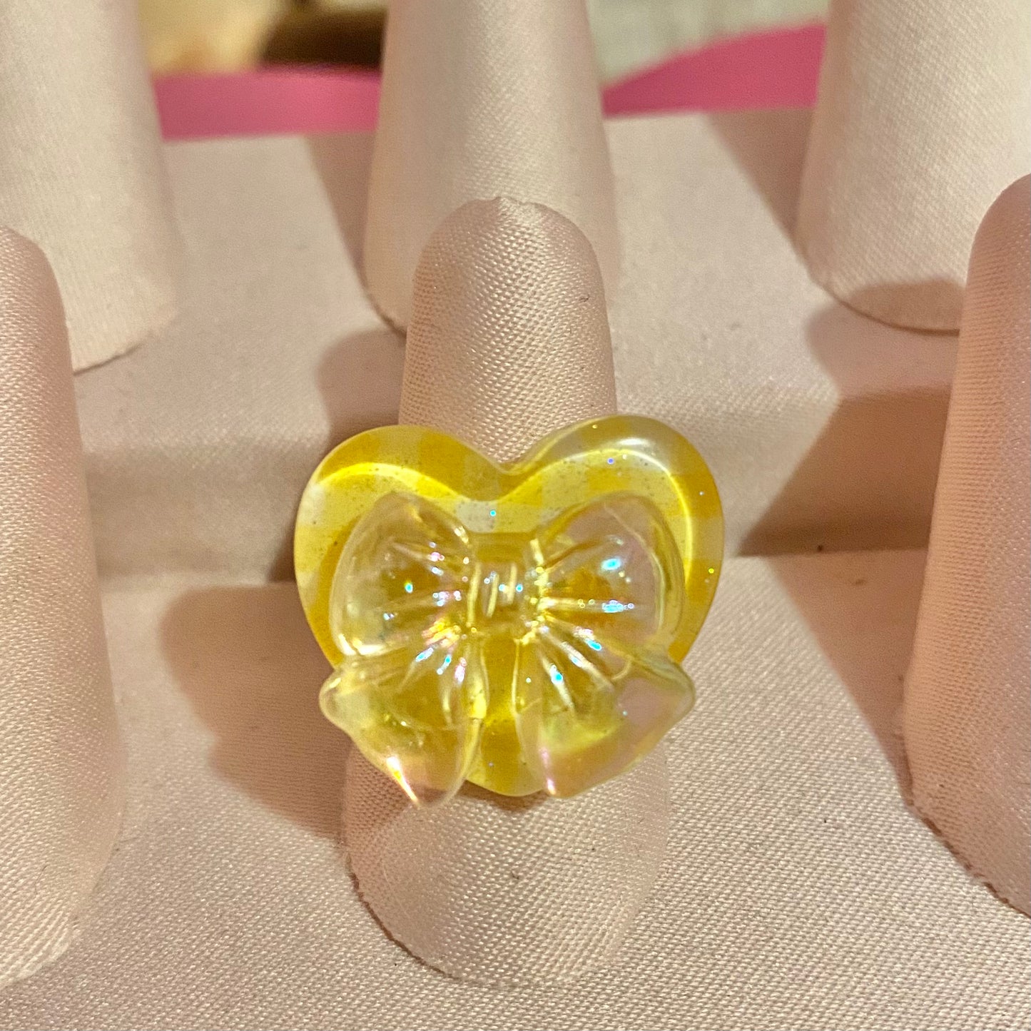 Gingham Bow Ring