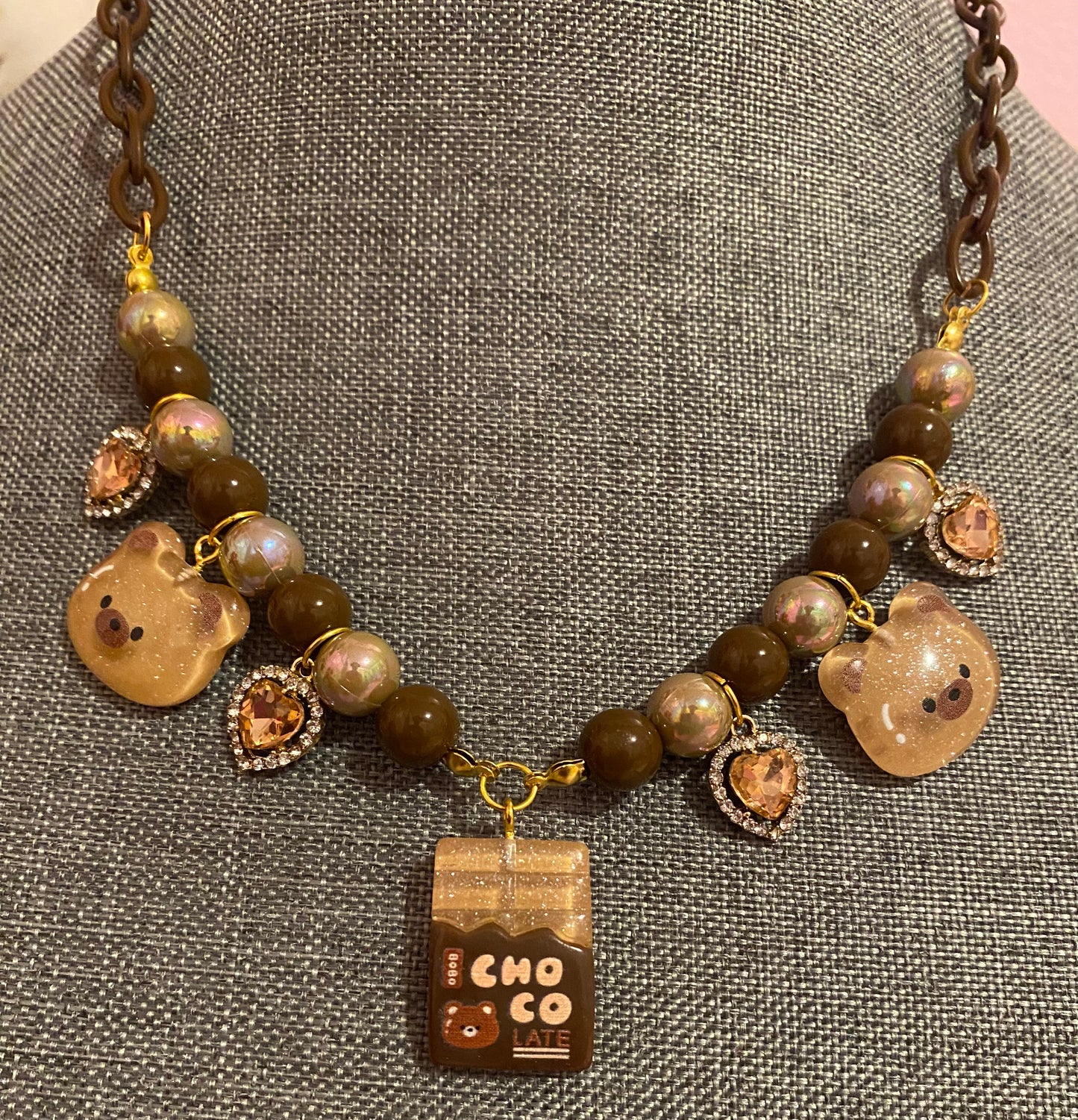 Beary Chocolate Necklace